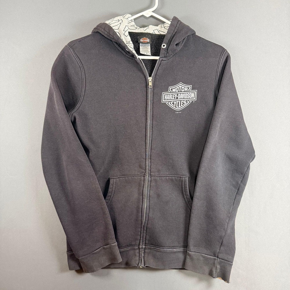 Harley-Davidson Womens Full-Zip Hoodie Jacket Black Size M